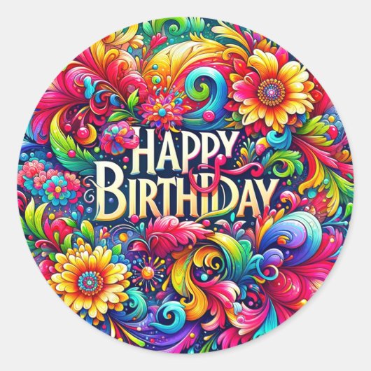 誕生日 ラウンドシール (正面)