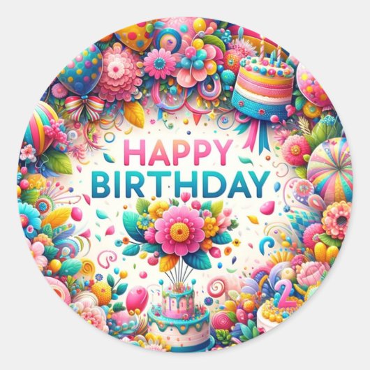 誕生日 ラウンドシール (正面)