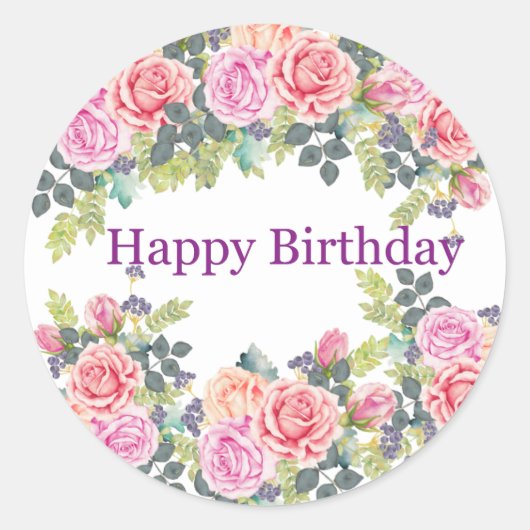 誕生日 ラウンドシール (正面)