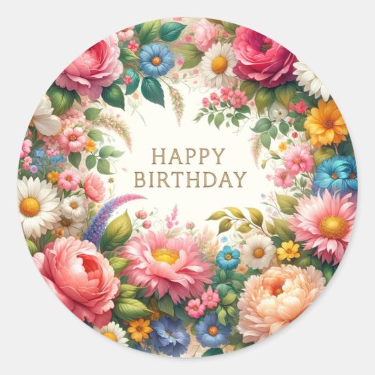 誕生日 ラウンドシール (正面)