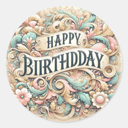 誕生日 ラウンドシール (正面)