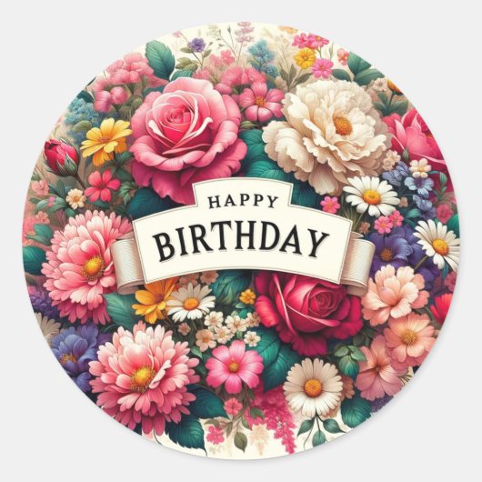 誕生日 ラウンドシール (正面)