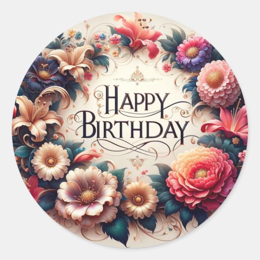 誕生日 ラウンドシール (正面)