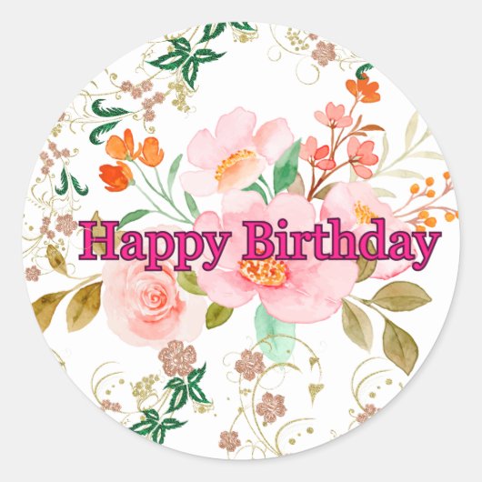 誕生日 ラウンドシール (正面)