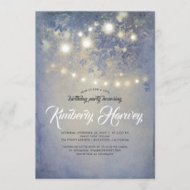 誕生日 ラスティック ガーデン ライト ダスティーブルー 招待状