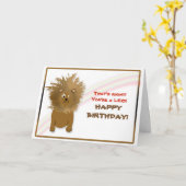 誕生日-レオ-ライオン-ユーモア カード (黄色い花)