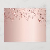 誕生日 ローズゴールドの星 バジェット セーブ・ザ・デート チラシ (裏面)