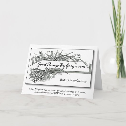 誕生日: ワシのように上昇して下さい! カード (裏面)