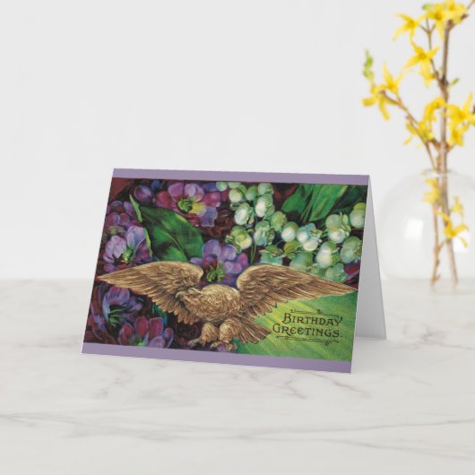 誕生日: ワシのように上昇して下さい! カード (黄色い花)