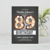 誕生日 ヴィンテージ ブロードウェイ マーキー 楽しい カスタム 招待状 (スタンド正面)