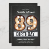 誕生日 ヴィンテージ ブロードウェイ マーキー 楽しい カスタム 招待状 (正面/裏面)