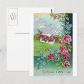 誕生日 ヴィンテージ ポストカード (正面/裏面)