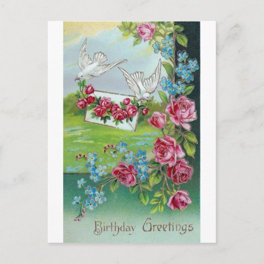 誕生日 ヴィンテージ ポストカード (正面)