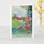 誕生日 ヴィンテージ ポストカード (黄色い花)