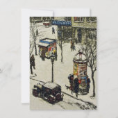 誕生日 ヴィンテージ 冬のストリート シーン アンティーク カー 招待状 (裏面)