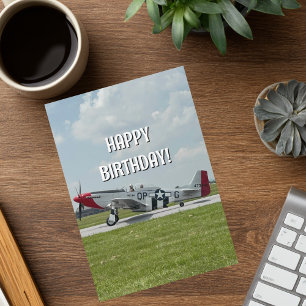 誕生日 ヴィンテージ 飛行機 写真 パイロット クール 楽しい カード