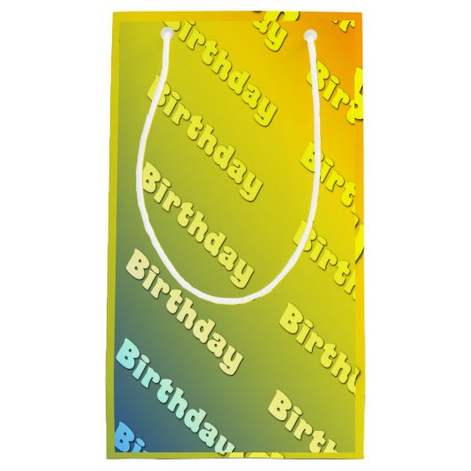 誕生日（三色青） スモールペーパーバッグ (正面)