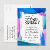 誕生日 主があなたを祝福してください ヌンベルズ 6 24-26 聖書 ポストカード (正面/裏面)