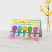 誕生日、人のクリエイティブ、糸の円錐 カード (黄色い花)