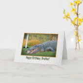 誕生日、兄弟、ゴルフ、わに カード (黄色い花)