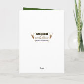 誕生日、兄弟、鹿、〔雄ジカの〕枝角を茂みに カード (裏面)