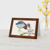 誕生日、兄弟、Tricoloredの鷲、ユーモア カード (黄色い花)