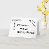 誕生日、兄、弟の言葉。 カード (黄色い花)