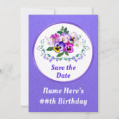 誕生日、写真付き Save the Date カード (正面)