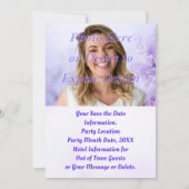 誕生日、写真付き Save the Date カード (裏面)