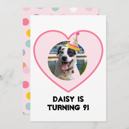 誕生日(写真) 招待状 (正面/裏面)