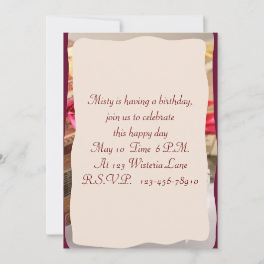 誕生日、卒業招待状 招待状 (裏面)