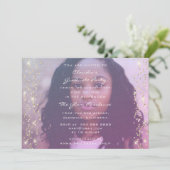 誕生日 卒業 パーティー フォト ピンク ゴールド 招待状 (スタンド正面)