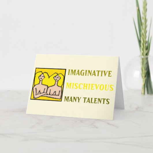 誕生日〔占星術の〕十二宮図サインパーソナリティGeminiカード カード (正面)