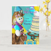 誕生日-友人-ポテトファミリー カード (黄色い花)