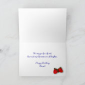 誕生日、友人、旧式な皿のいちご カード (内部)