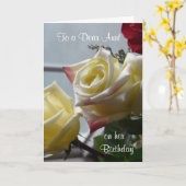 誕生日/叔母親愛黄色のバラへ カード (黄色い花)