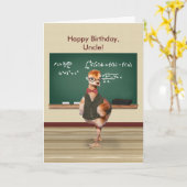 誕生日、叔父さんのカスタマイズ可能なおもしろいなひな鳥 カード (黄色い花)