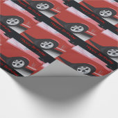 誕生日、古く、赤いムスタング、ギフト用包装紙。 ラッピングペーパー (角)