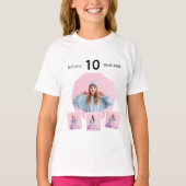 誕生日 名前 年齢 フォトコラージュ 女子 Tシャツ (正面)