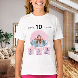 誕生日 名前 年齢 フォトコラージュ 女子 Tシャツ