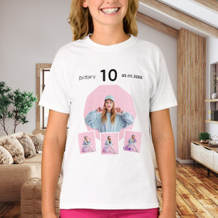 誕生日 名前 年齢 フォトコラージュ 女子 Tシャツ