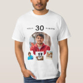 誕生日 名前 年齢 フォトコラージュ 男性 Tシャツ (正面)