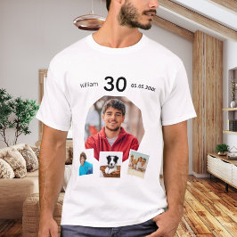 誕生日 名前 年齢 フォトコラージュ 男性 Tシャツ