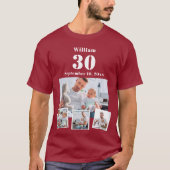 誕生日 名前 年齢 フォトコラージュ 赤 Tシャツ (正面)
