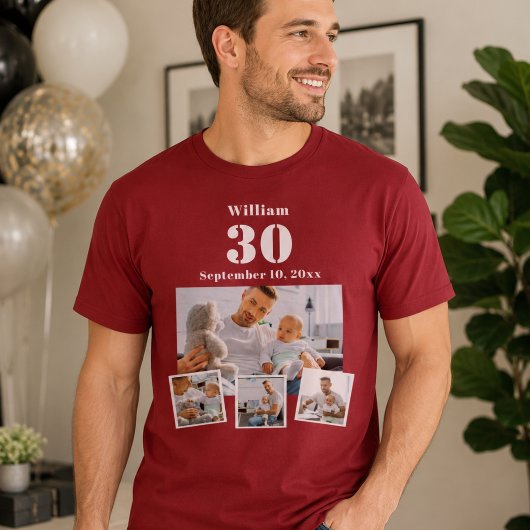 誕生日 名前 年齢 フォトコラージュ 赤 Tシャツ