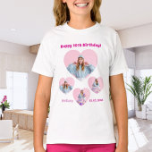 誕生日 名前 年齢 写真 ハートコラージュ 女子 Tシャツ