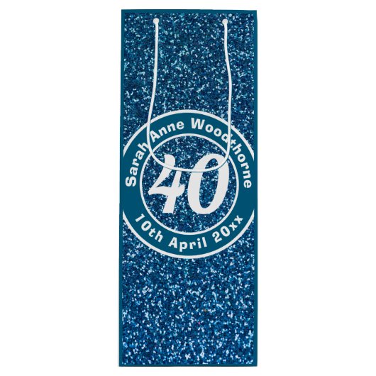 誕生日(名前、年齢、日付ワインボトル) ワインギフトバッグ (正面)