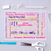 誕生日、名紫ティッシュペーパーテンプレート 薄葉紙 (クラフト)