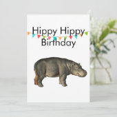 誕生日 大人 面白い カバ 色 フラッグ・バunting 招待状 (スタンド正面)