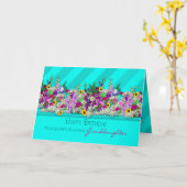 誕生日,大御所,庭の花,アクアストライプ カード (黄色い花)